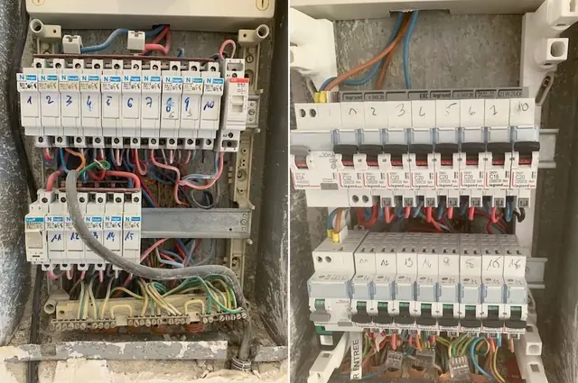 Deux tableaux électriques câblés et repérés